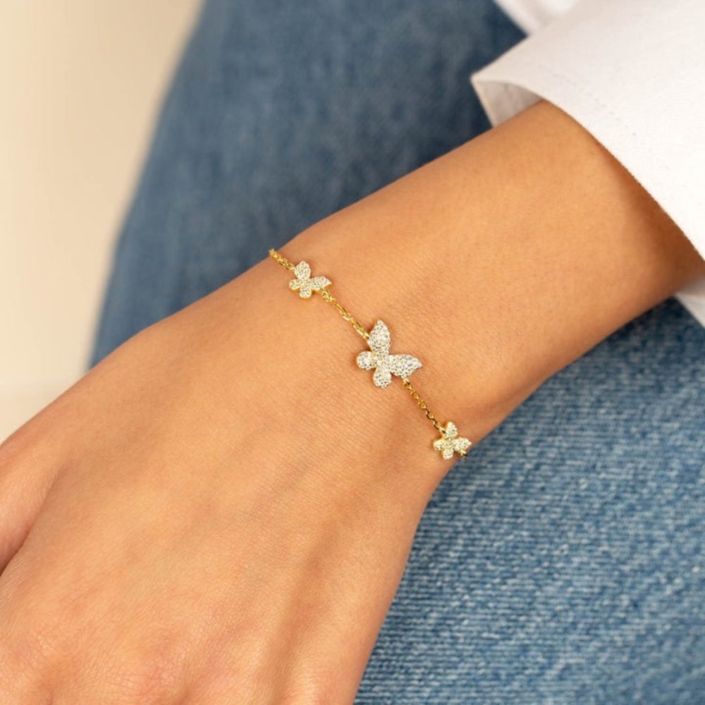 Adina Eden Gold Butterfly Bracelet - Picture 2 of 5